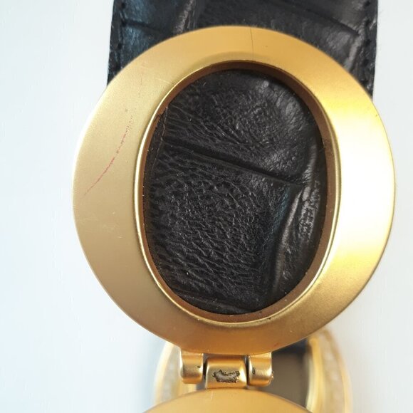 Belts by Simon Black Alligator Print Leather Belt M Glam Dressy Work - Picture 5 of 15